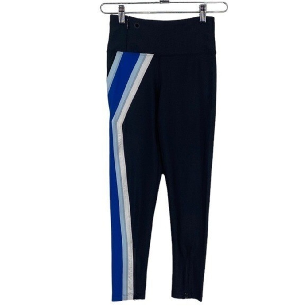 P.E Nation Set Position Leggings Women Small Black Ankle Zip High Waist Yoga Gym
